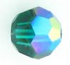10 4mm Round Swarovski Emerald AB