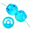 10 6mm Round Swarovski Beads - Blue Zircon AB