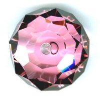 1 18mm Swarovski Crystal Antique Pink Faceted Briolette Donut Bead