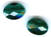 2 8x6mm Emerald Swarovski Mini Oval Beads