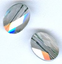 2 8x6mm Silver Shade Swarovski Mini Oval Beads