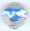 1 14mm Swarovski Crystal AB Square Double Hole Bead