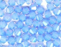 25 4mm Air Blue Opal Swarovski Bicone Beads