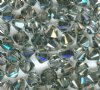 25 4mm Silver Night Crystal Swarovski Bicone Beads