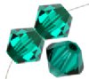 36 3mm Emerald Swarovski Bicone Beads 