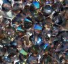 25 6mm Iridescent Green Swarovski Bicone Beads