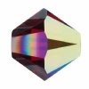 25 6mm Siam AB Swarovski Bicone Beads