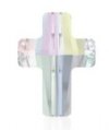 1, 14mm Crystal AB Swarovski Cross Bead