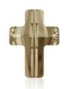 1, 14mm Crystal Golden Shadow Swarovski Cross Bead