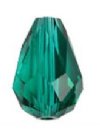 1 9x6mm Emerald Swarovski Teardrop Bead