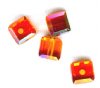 4 4mm Swarovski Topaz AB Cube Beads