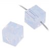 4 4mm White Opal Swarovski Cube Beads