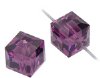2 6mm Amethyst 6mm Swarovski Cubes