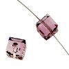 2 6mm Antique Pink Swarovski Cube Beads