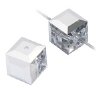 2 Crystal Argent 6mm Cube Swarovski