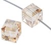 2 6mm Crystal Golden Shadow Swarovski Cubes
