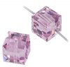 2 6mm Light Amethyst Swarovski Cubes