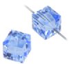 2 6mm Light Sapphire Swarovski Cubes