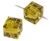 2 6mm Lime Swarovski Cubes