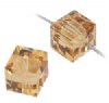 2 6mm Light Colorado Topaz Swarovski Cubes