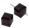 2 6mm Mocca Swarovski Cube Beads