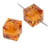 2 6mm Topaz Swarovski Cubes