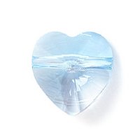 1 10mm Aqua Side Drilled Swarovski Heart