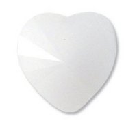 1 10mm White Alabaster Side Drilled Swarovski Heart