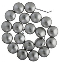 1 12mm Light Grey Swarovski Coin Pearl Bead