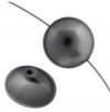 1, 16mm Dark Grey Swarovski Coin Pearl Bead