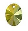 1 12mm Iridescent Green Swarovski Xilion Oval Pendant
