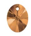 1 12mm Rose Gold Metallic 2x Swarovski Xilion Oval Pendant