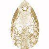 1 16mm Crystal Gold Patina Swarovski Pear Drop