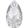 1 16mm Crystal Silver Patina Swarovski Pear Drop