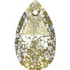 22mm Crystal Gold Patina Swarovski Pear Drop
