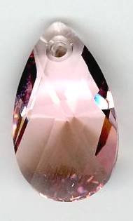 22mm Light Rose Swarovski Pear Drop