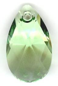22mm Peridot Swarovski Pear Drop