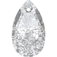 22mm Crystal Silver Patina Swarovski Pear Drop