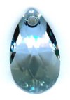 1 16mm Blue Shade Crystal Swarovski Pear Pendant