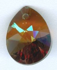 1 12mm Copper Crystal Swarovski Mini Pear Drop Pendant