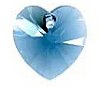1, 10mm Denim Blue Swarovski Heart