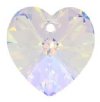 1, 28mm Crystal AB Swarovski Heart Pendant