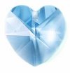 1 14mm Aqua Swarovski Heart