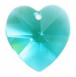 1 14mm Blue Zircon Swarovski Heart