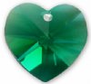 1 10mm Emerald Swarovski Heart