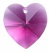 1 14mm Fuchsia Swarovski Heart