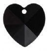 1 10mm Jet Swarovski Heart