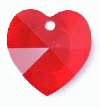 1 10mm Light Siam Swarovski Heart