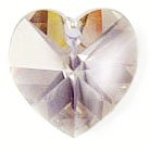 1 10mm Silver Shade Swarovski Heart