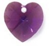 1, 10mm Amethyst AB Swarovski Heart